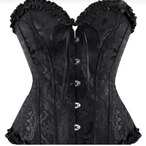 Svart korsett med spetsdetaljer - svart korsett från shein, endast använd fåtal gånger🩷