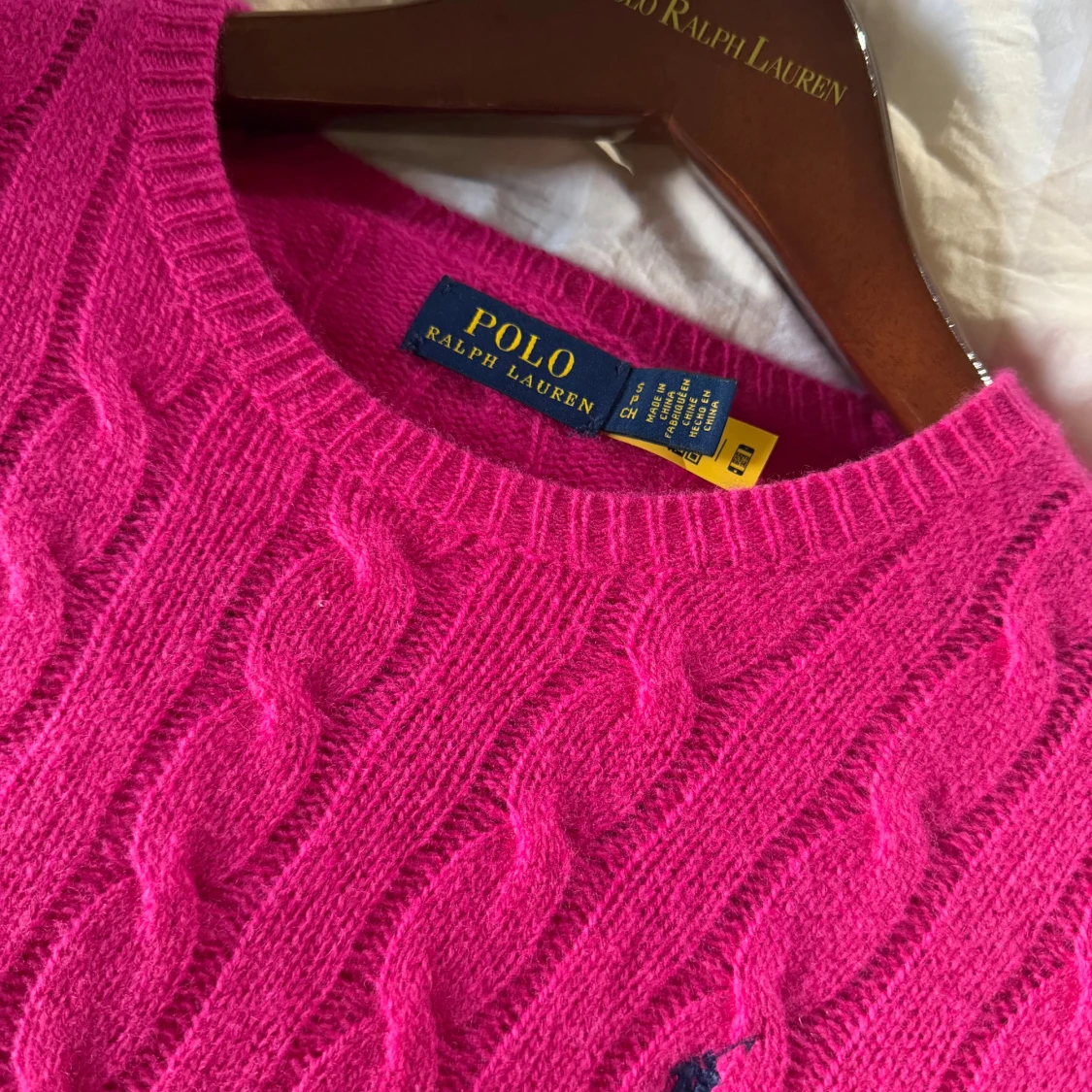 Rosa kabelstickad cashmere tröja Polo Ralph Lauren - 3
