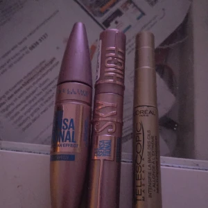 3 mascaror från Maybelline & L'Oréal - Säljer tre mascaror: Maybelline Lash Sensational , Maybelline Sky High  och L'Oréal Telescopic 