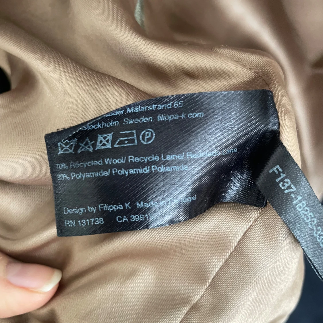 Svart lång kappa från Filippa K XS - 3