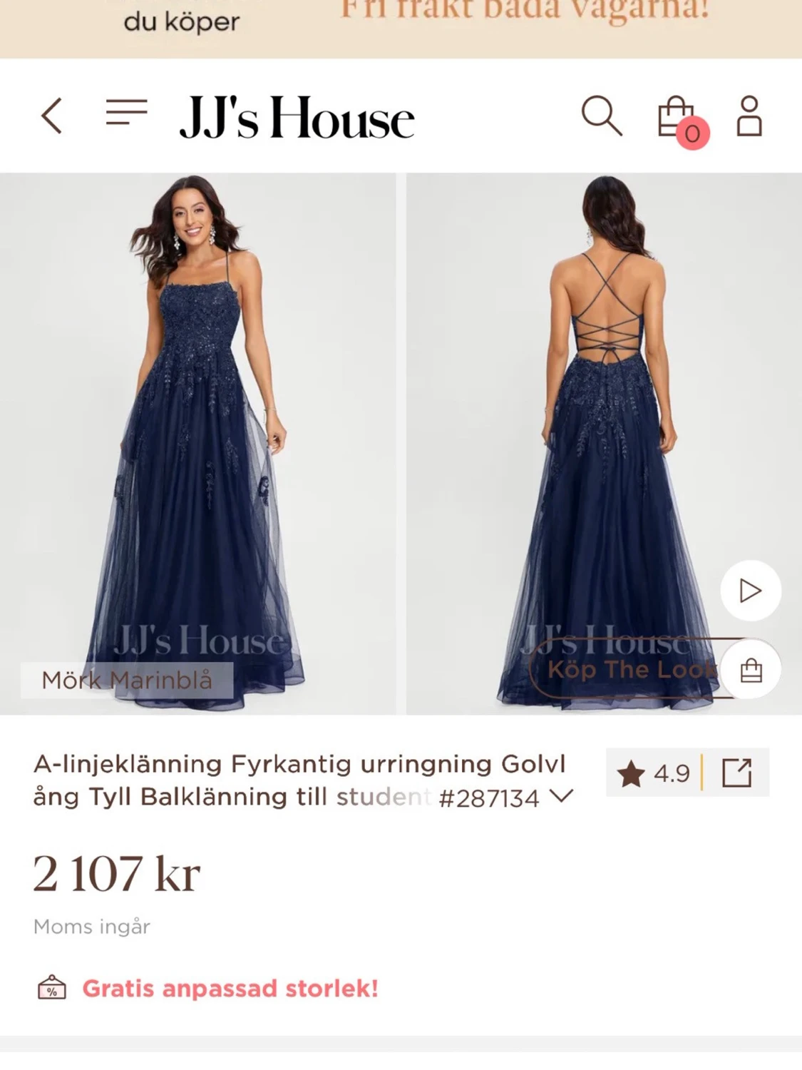 Balklänning marinblå  - 4