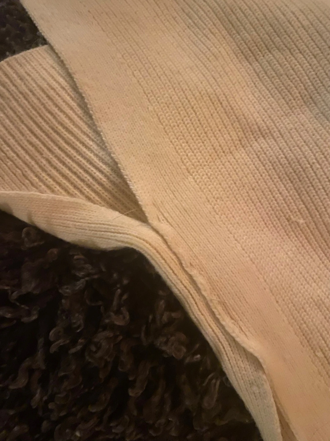 Beige stickad polotröja - 2