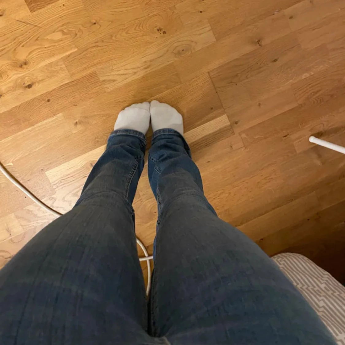 Blå straight jeans från Zara, strl 34 - 2