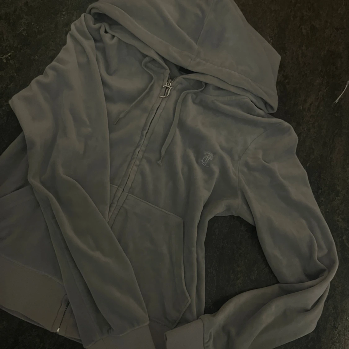 Grå velour hoodie Juicy Couture - 1