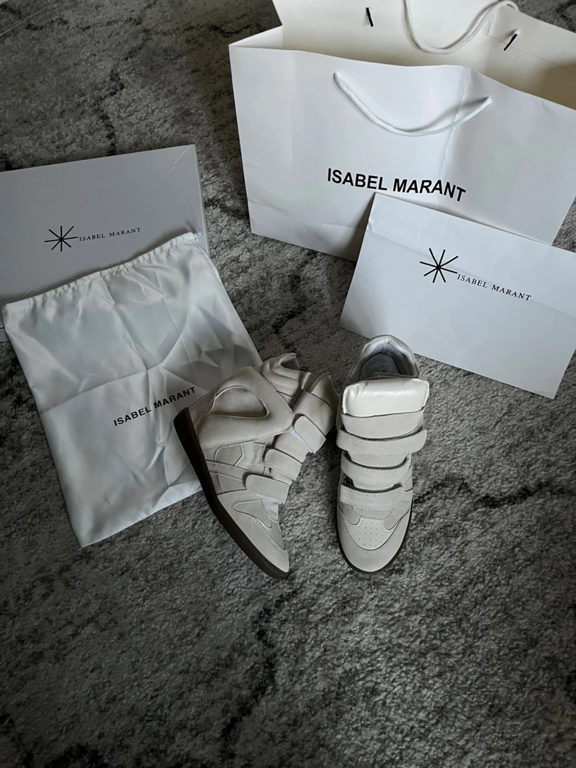 Isabel marant Beige sneakers med kardborre - 4
