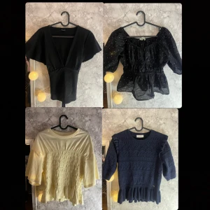 11st toppar i paket 💖💖 - 11 st toppar säljer i paket då jag vil bli av med alla så smidigt som möjligt! (endast bild på 8 stycken av 11) 💖Alla toppar kring storlek S/M, alla passar mig som vanligtvis har S 💖 alla säljes tillsammans, alternativt 150 kr styck ⭐️⭐️ Vissa plagg har lappen kvar och de flesta är inte använda, hör av dig vid frågor och använd gärna ”köp nu” ❤️(topparna är från Nelly, gina tricot, holly white, vero moda mm)
