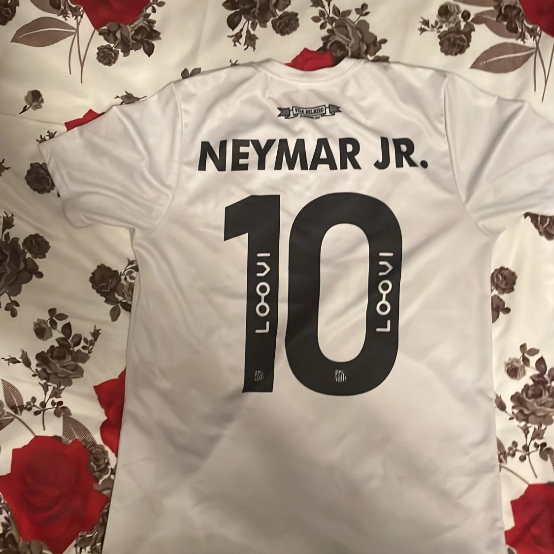 Vit Santos Neymar Jr. 10 fotbollströja - 1