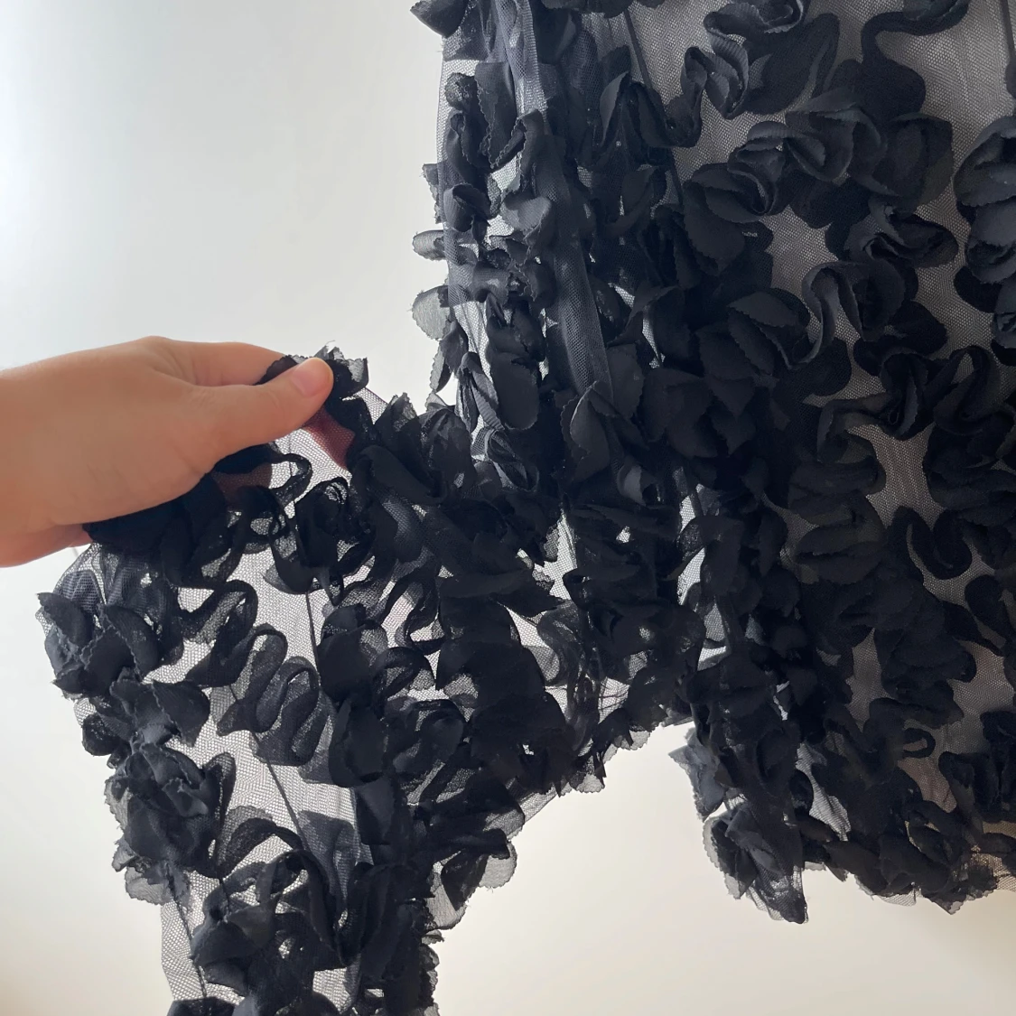 Svart blommig meshblus Gina Tricot XS - 1