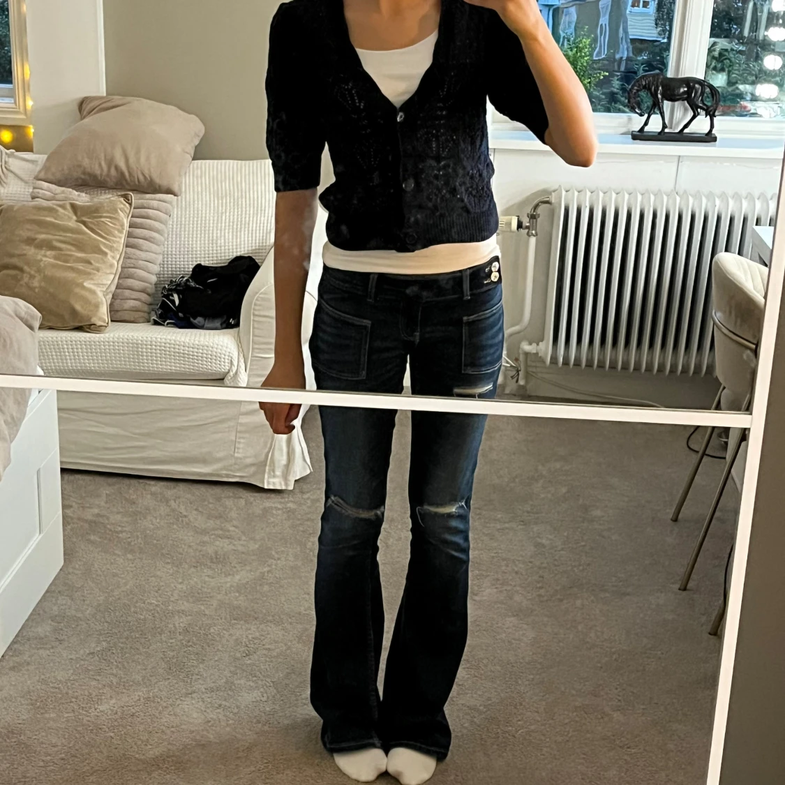 Söt Mörkblå kofta