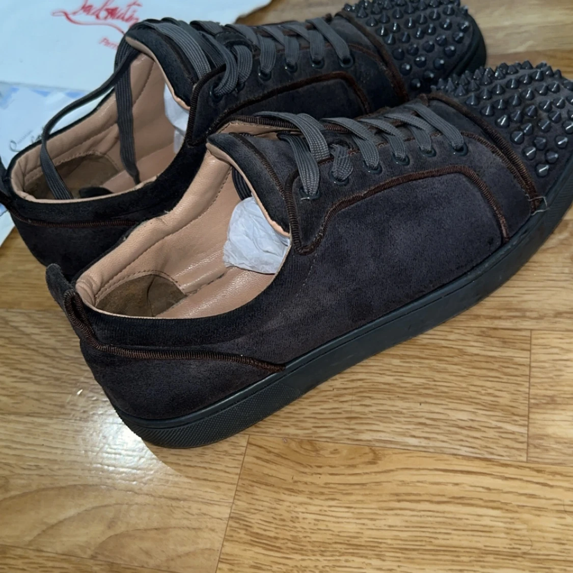 Christian Louboutin svarta sneakers mocka - 3