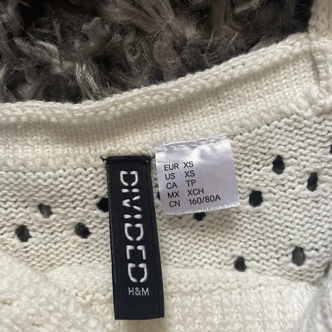 Vit stickad kortklänning H&M Divided XS - 2