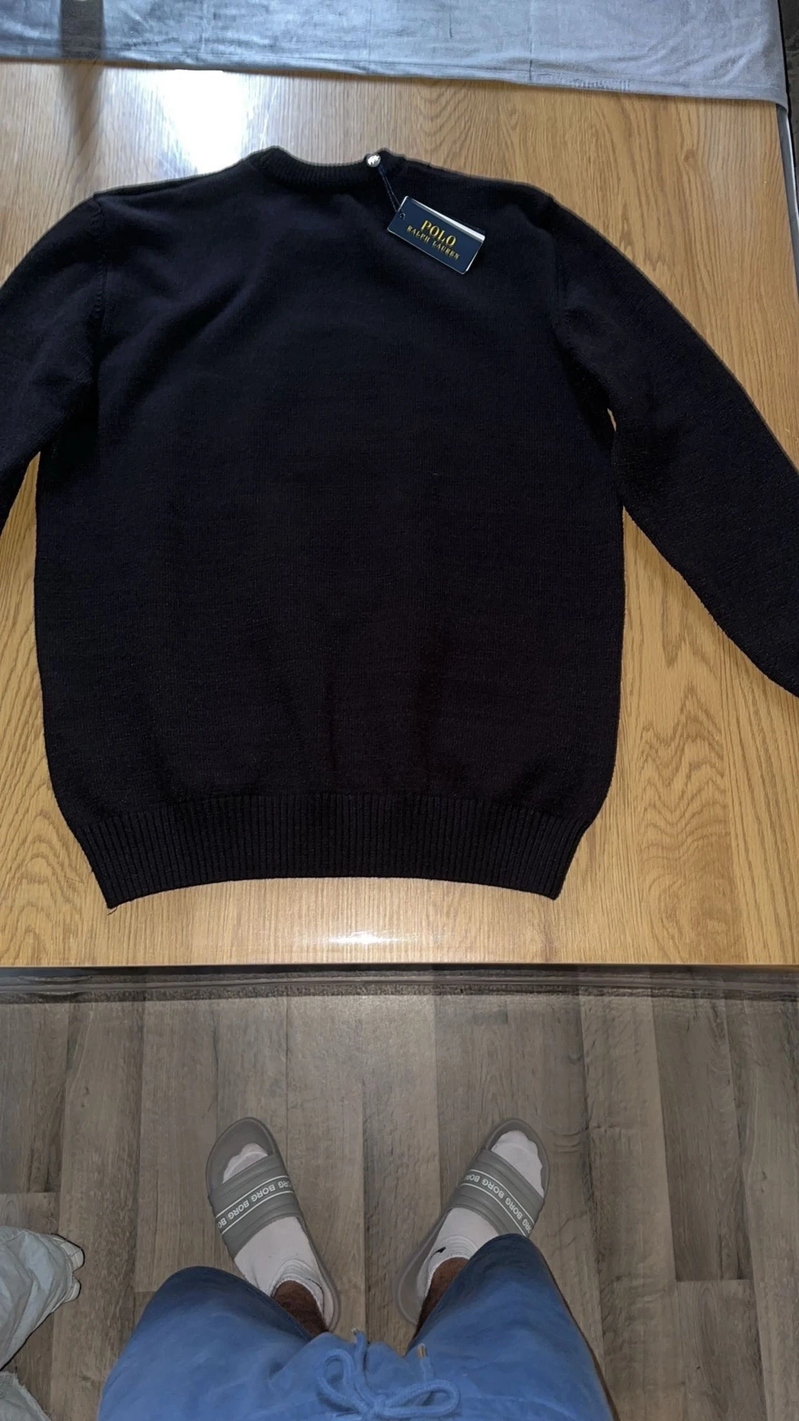 Svart stickad tröja Polo Bear - 1