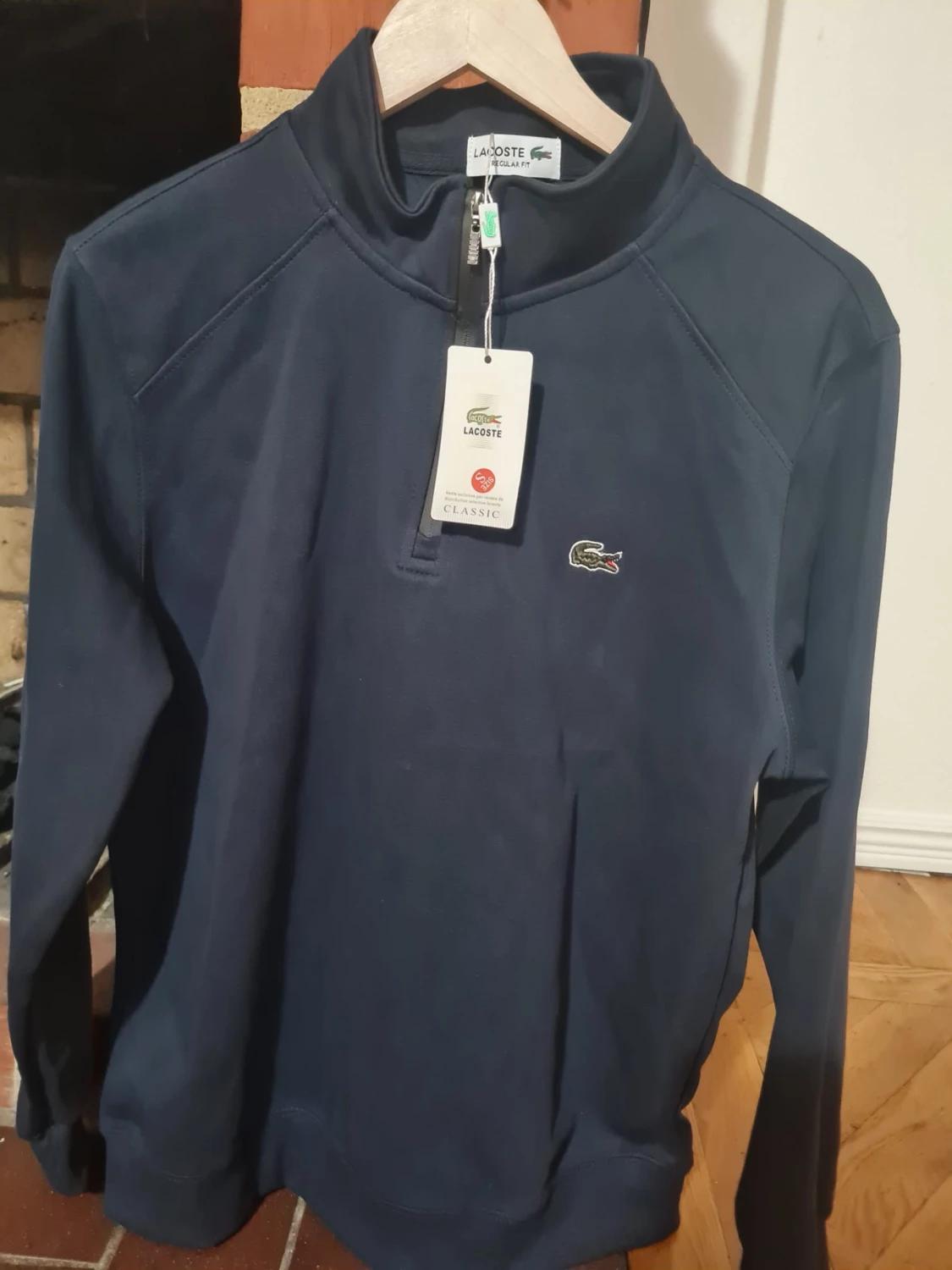 Marinblå half zip tröja från Lacoste - 2