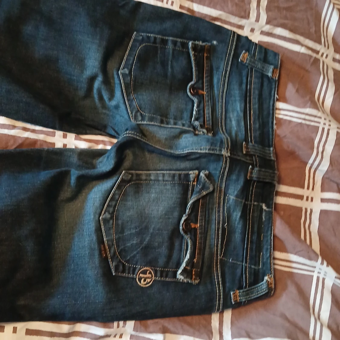 Lowaist Blå Bik Bok jeans 2000s stil