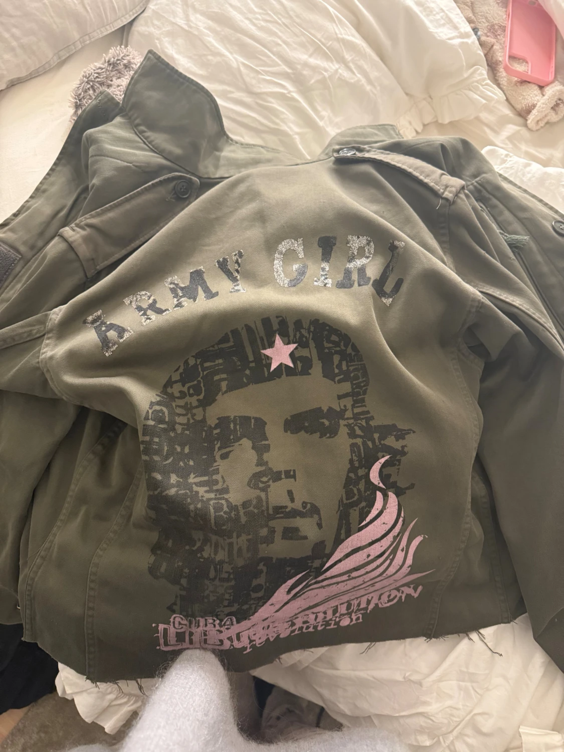 Army Girl grön overshirt med tryck - 2