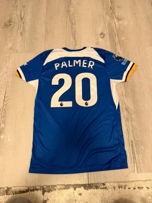 Chelsea Palmer #20 fotbollströja - Chelsea FC matchtröja med Palmer och  20 på ryggen. Blå med vita och gula detaljer, kortärmad och tillverkad i lätt polyester. Premier League-logga på ärmen, samt sponsorer Infinity Athlete och BingX. Perfekt för dig som vill representera Chelsea.