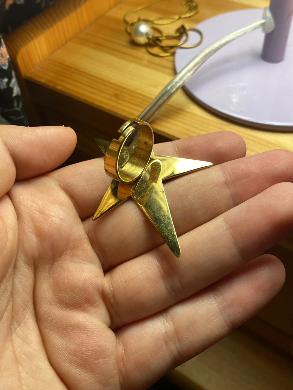 Stor guldfärgad stjärnring - 2