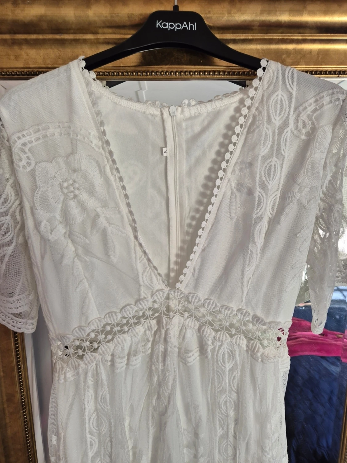 Vit långklänning med spets  - 2