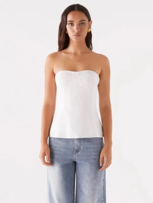 Vit axelbandslös korsettopp - Använd en gång. Inga defekter