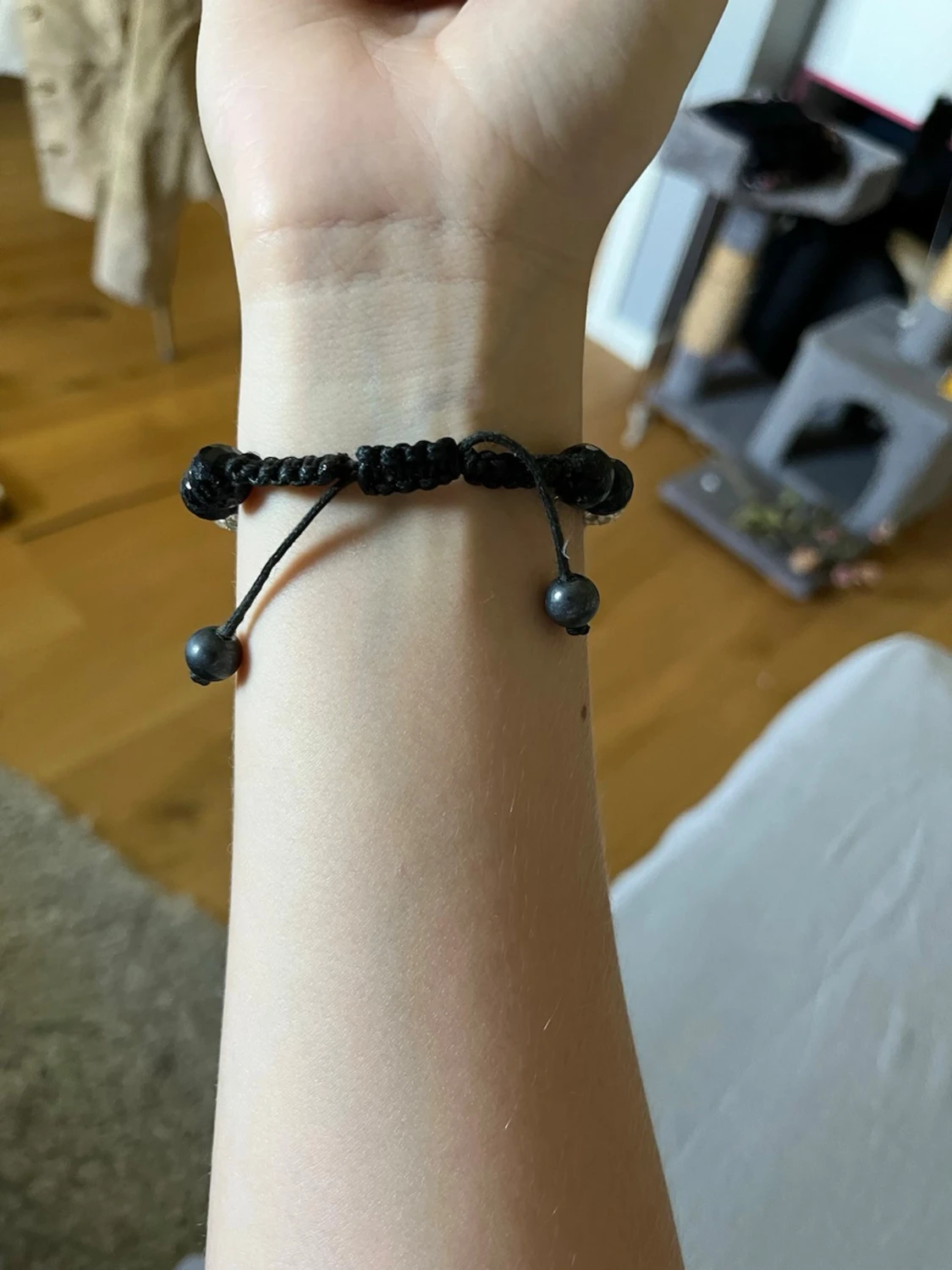 Svart och silver pärlarmband - 2