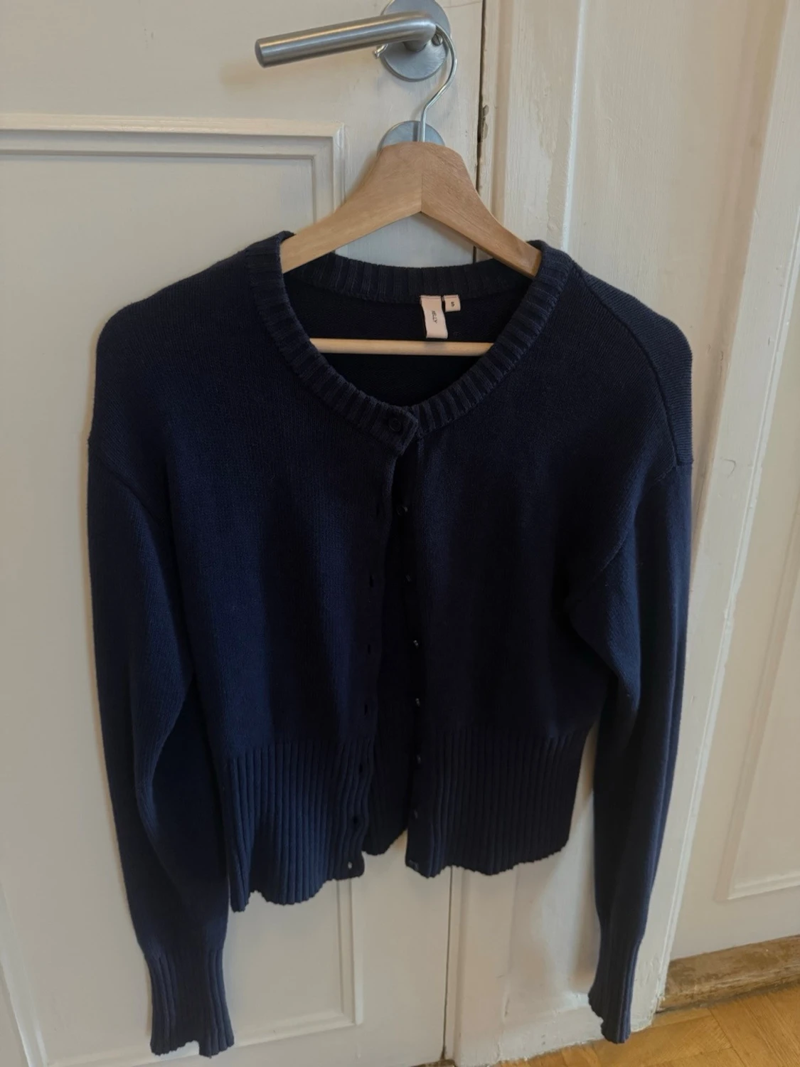 Mörkblå ribbad kofta - 3