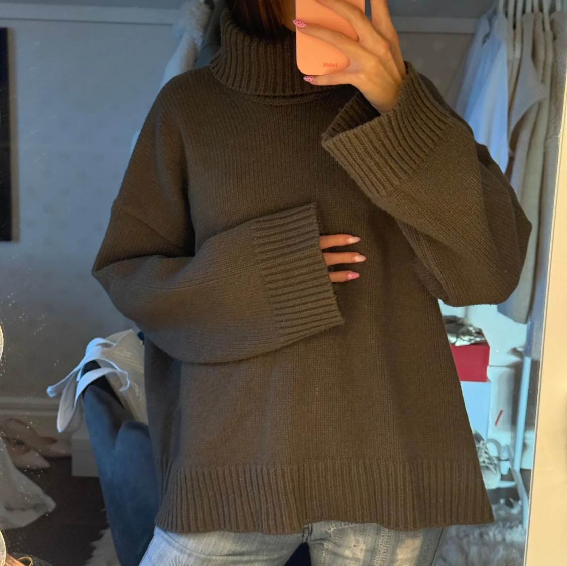 Oversized mörkgrön polotröja - 2