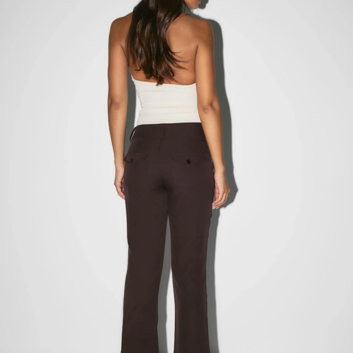 Bruna bootcut kostymbyxor