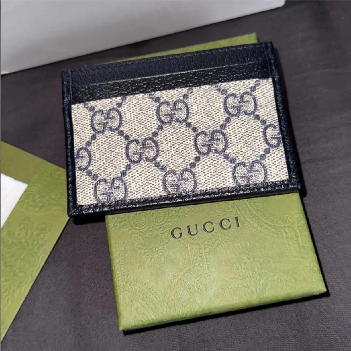 Gucci korthållare GG canvas svart/vit - 3