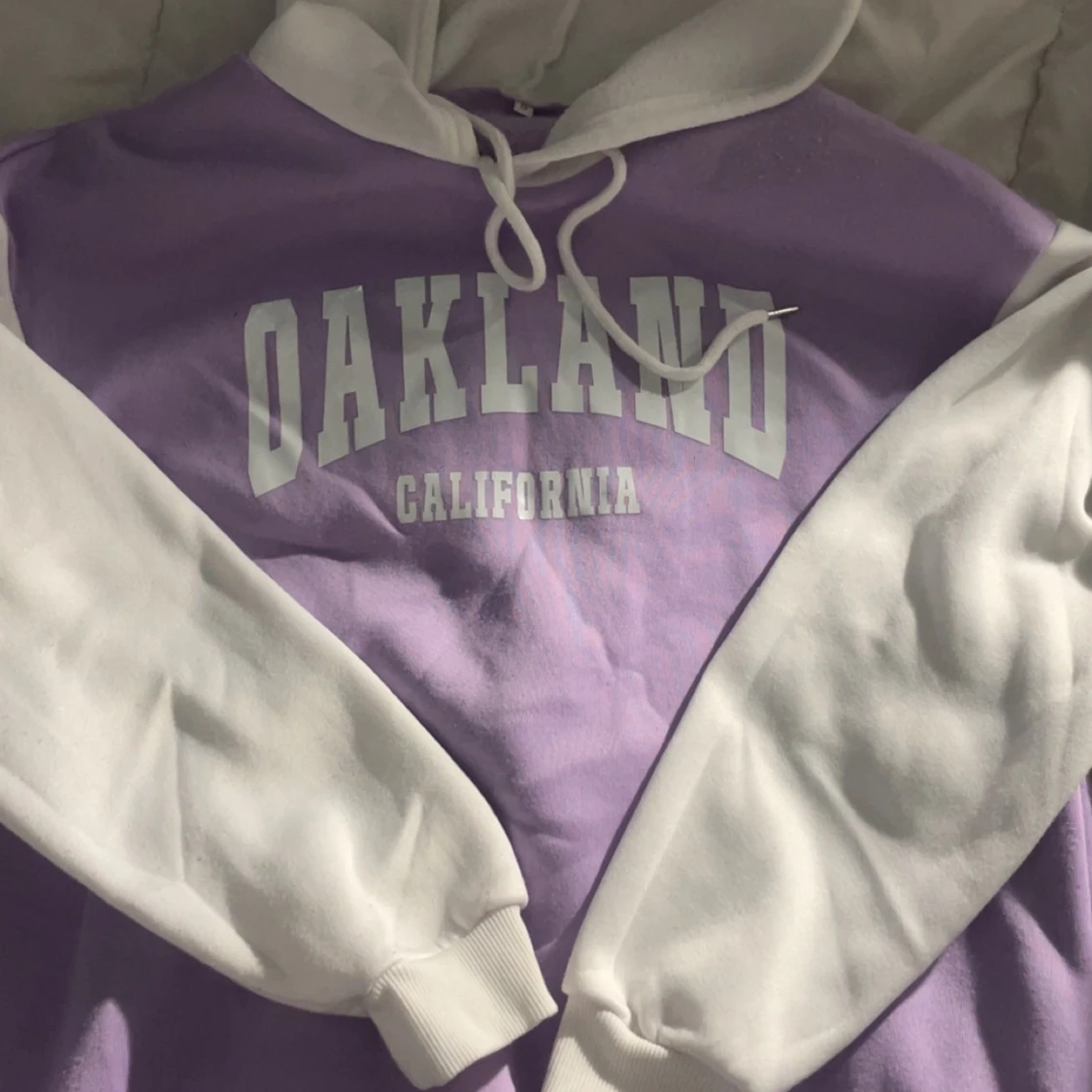 Ljuslila och vit hoodie Oakland S - 3