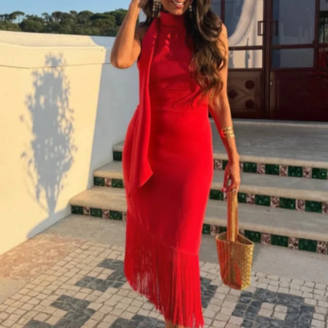 Röd långklänning - 1