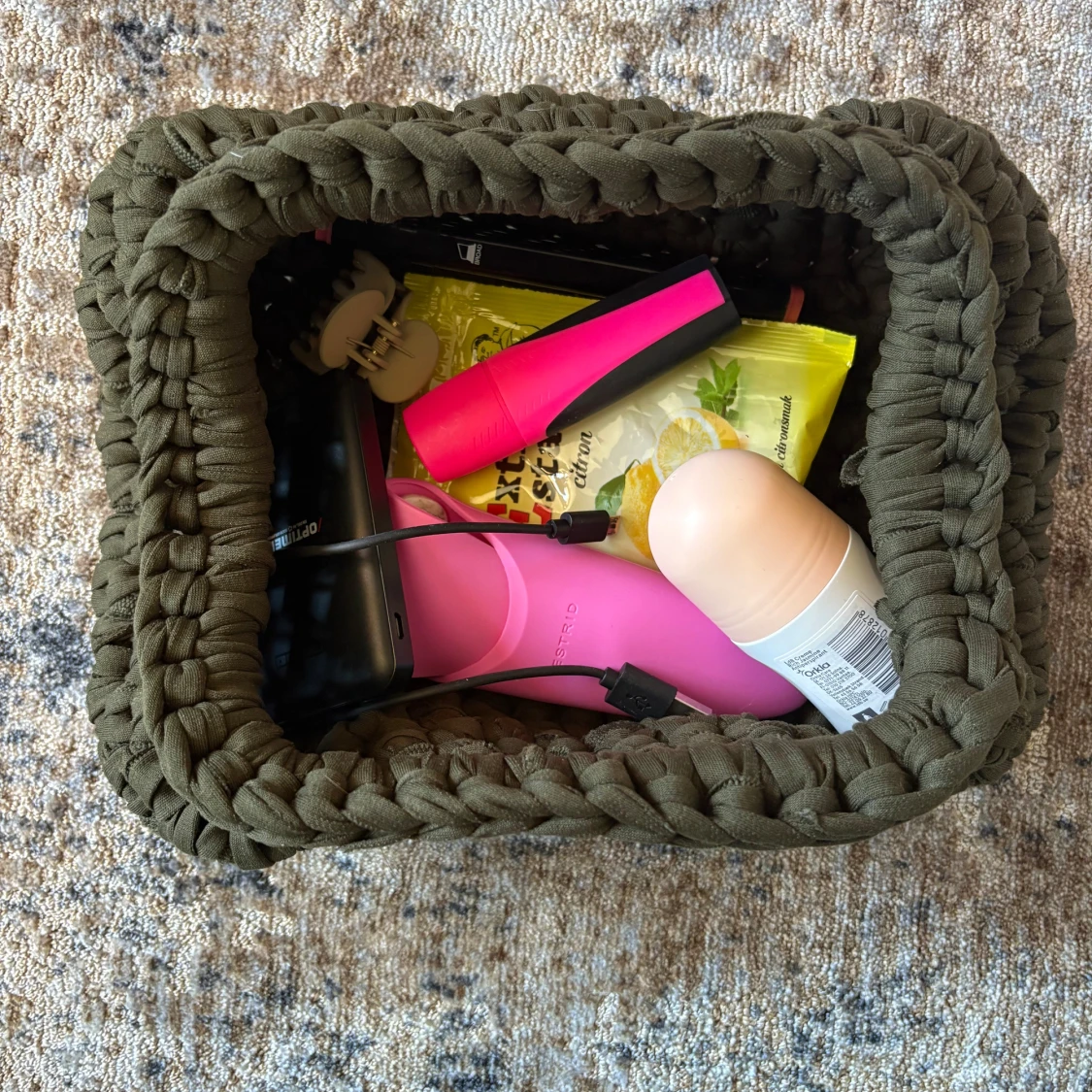 Handgjord grön stickad kuvertväska - 3