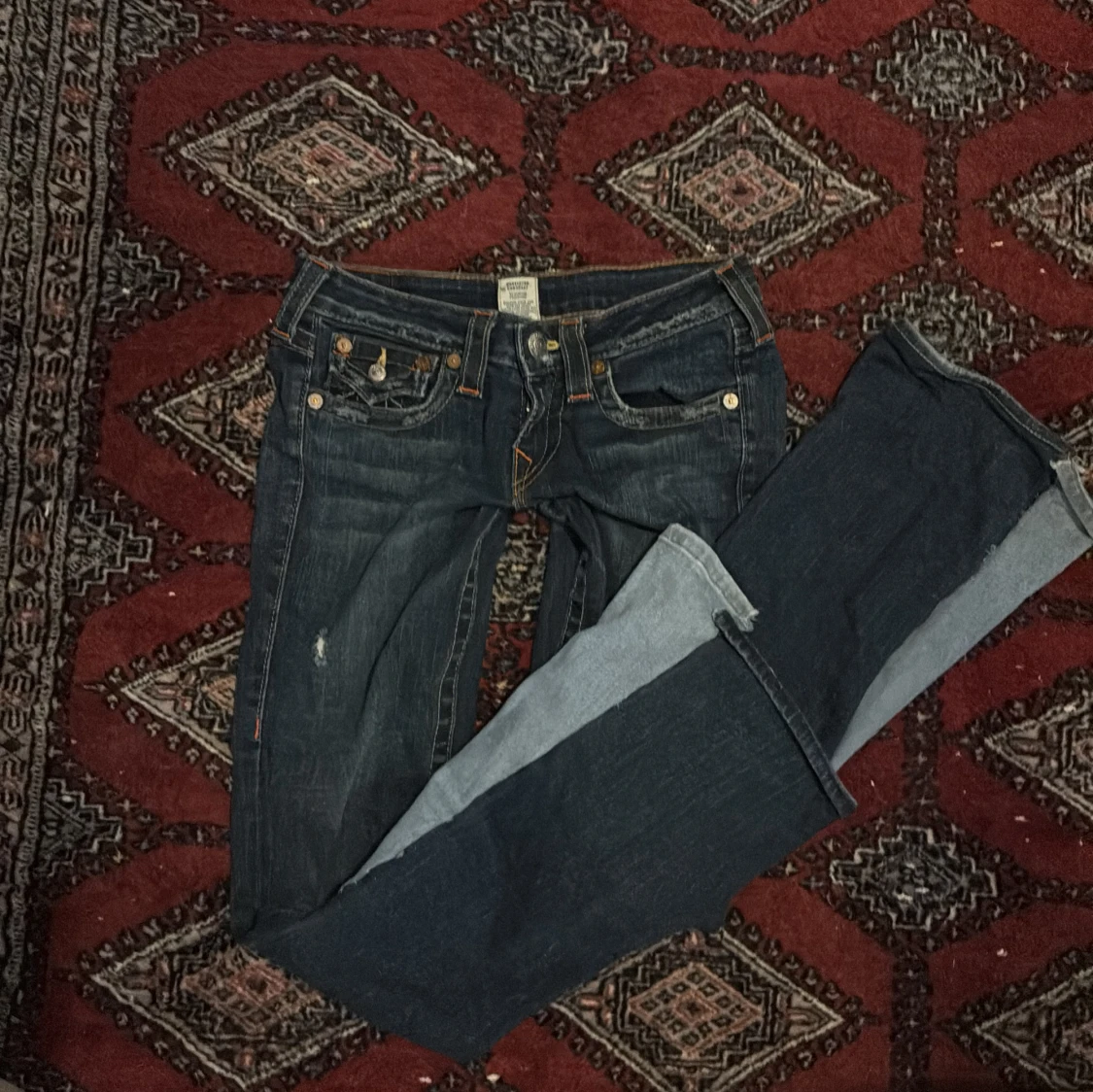 True Religion mörkblå jeans med kontrastsöm - 1