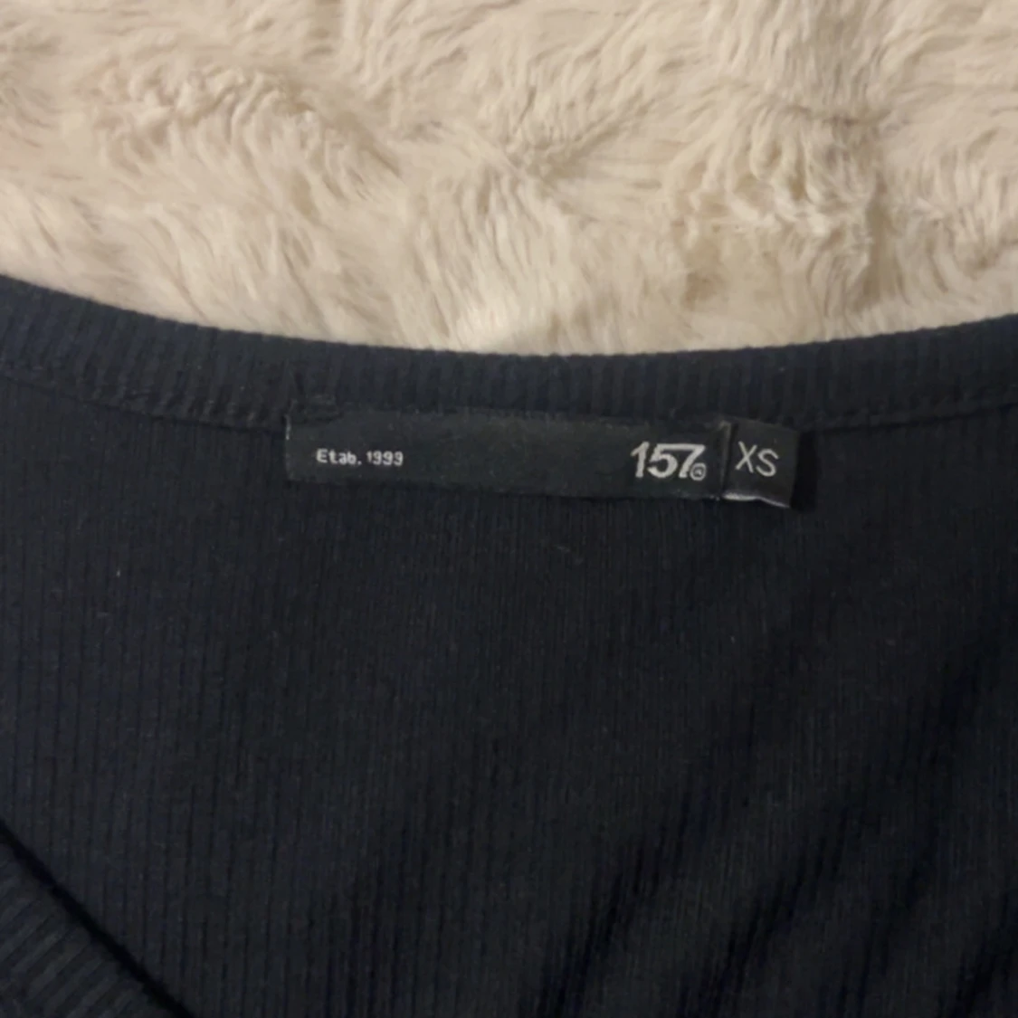 Svart ribbad långärmad tröja 157 - 2