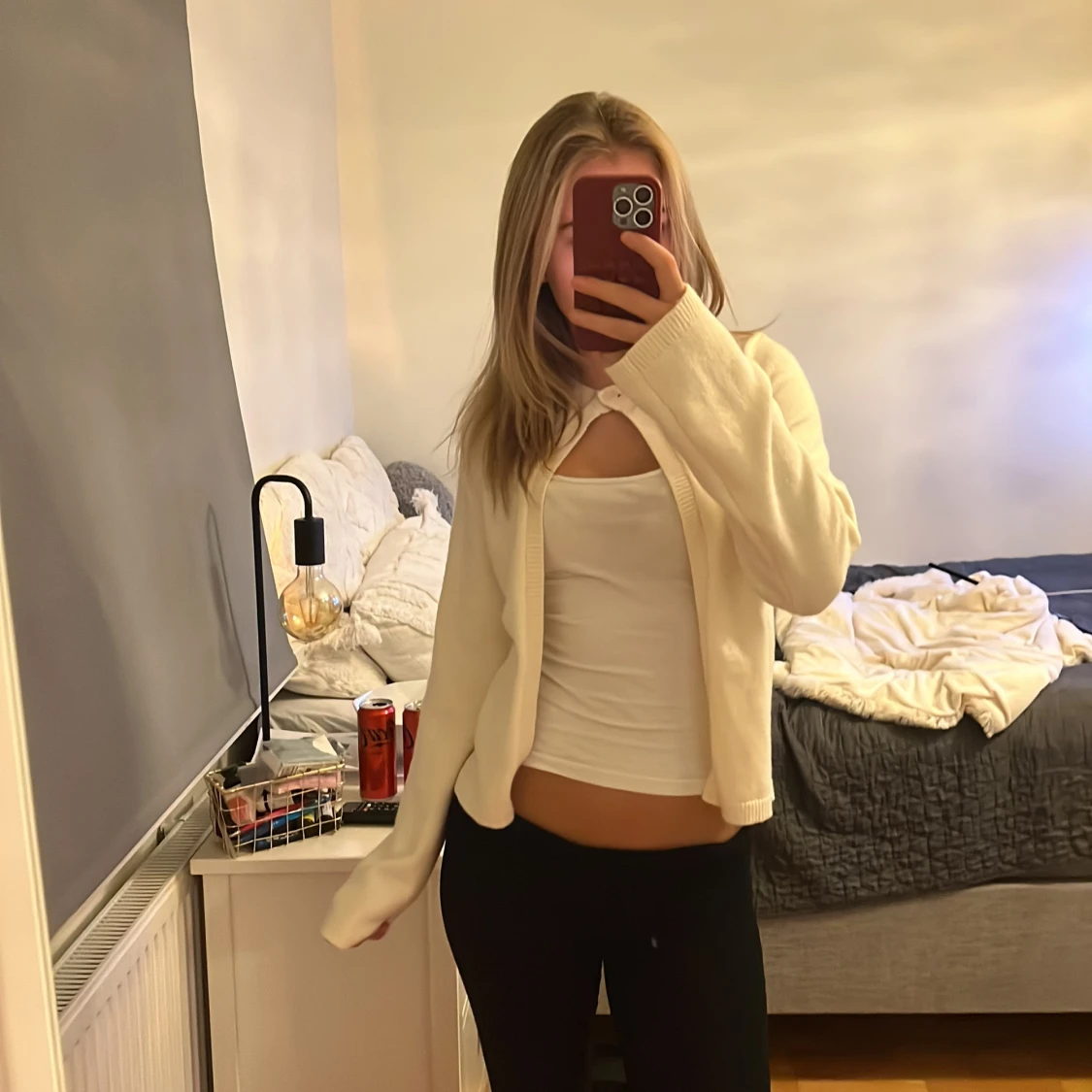 Vit kofta från Gina Tricot XS