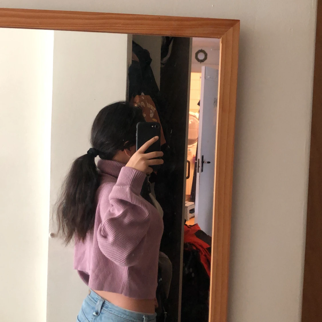 Ljuslila croppad polotröja H&M Divided - 1