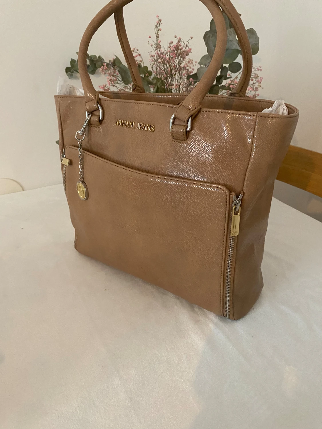 Beige handväska från Armani Jeans - 2