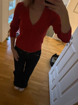 Röd stickad topp - Jättefin topp
