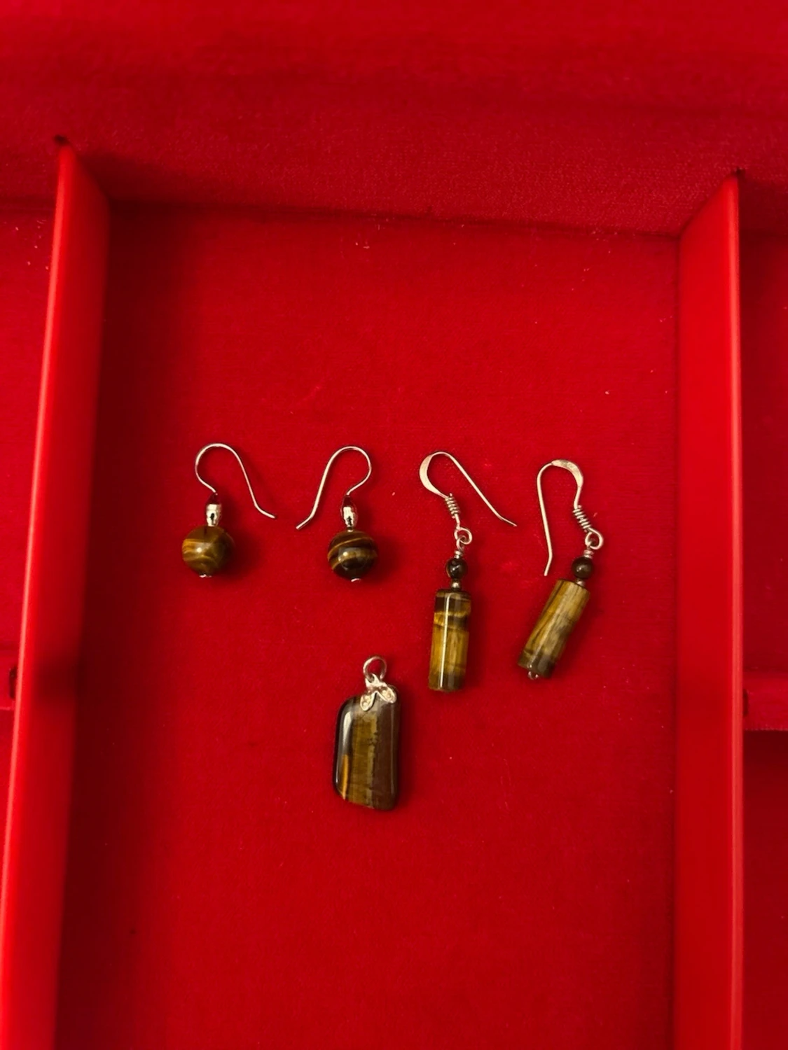 Brun och gul tigrisöga smyckeset - 2