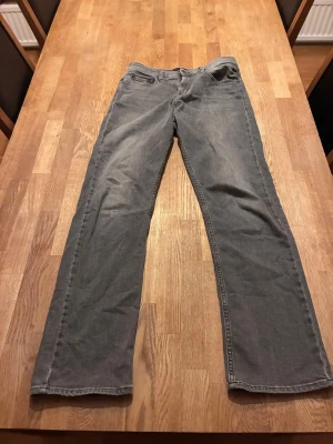 Grå Replay jeans straight fit - Säljer ett par grå jeans från Replay med klassisk femficksdesign och raka ben. Jeansen har normal passform och är tillverkade i bomullsmaterial. Snygga detaljer på bakfickorna och diskret Replay-logga bak i midjan.