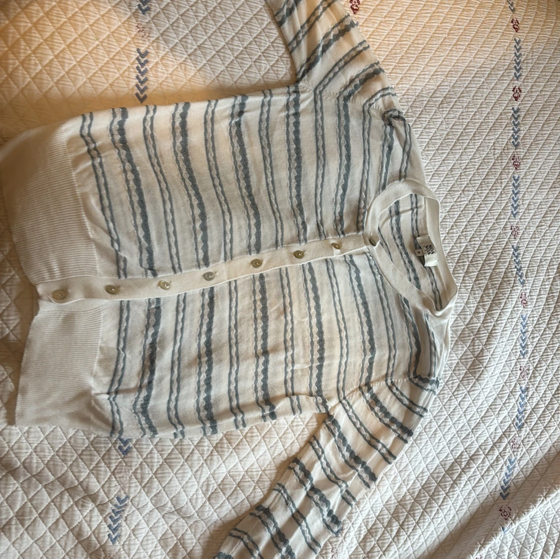 Randig kofta från Noa Noa, vit/blå S - 1