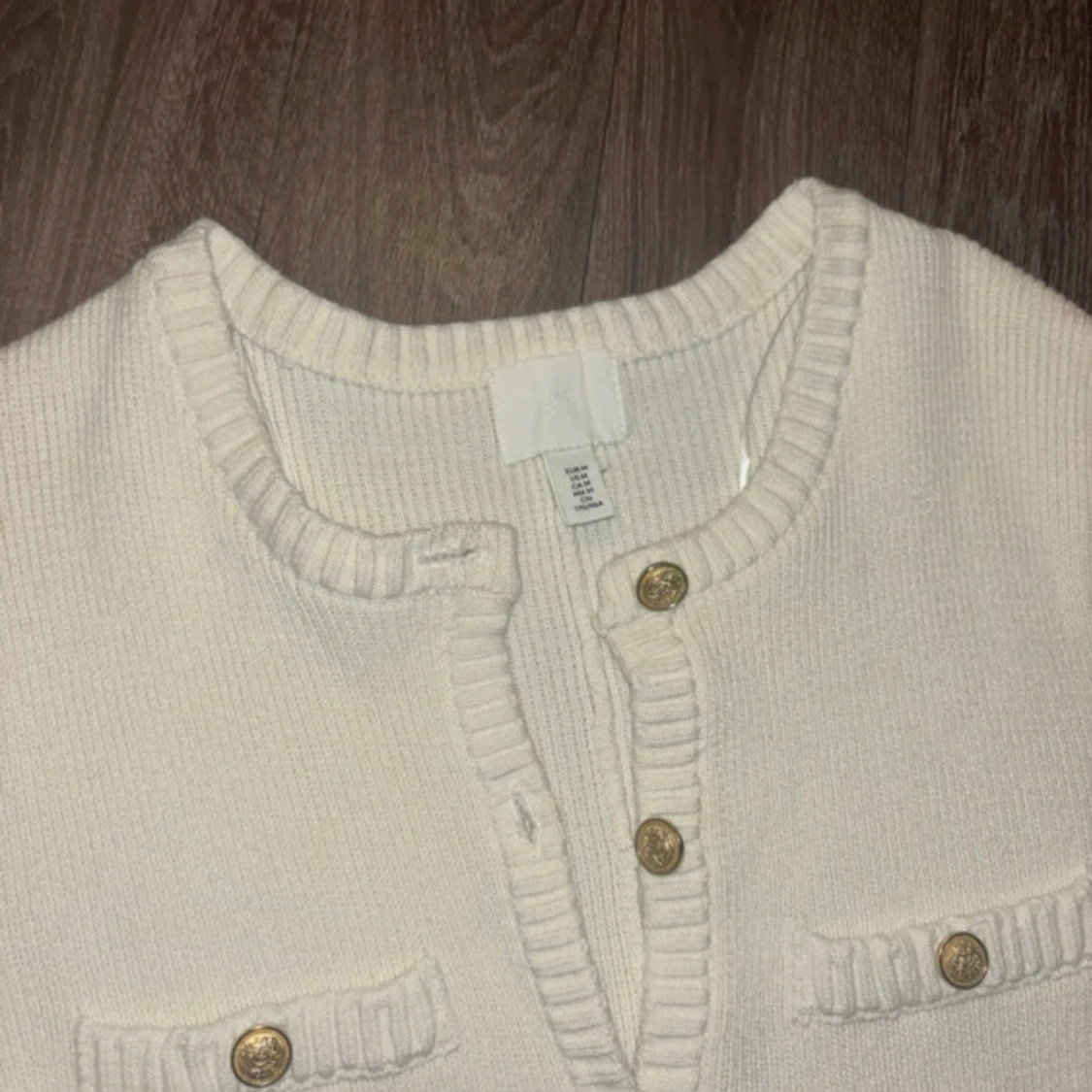 Stickad kortärmad klänning hm - 4