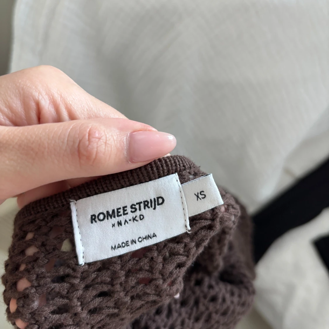 Brun croppad stickad topp NA-KD - 2