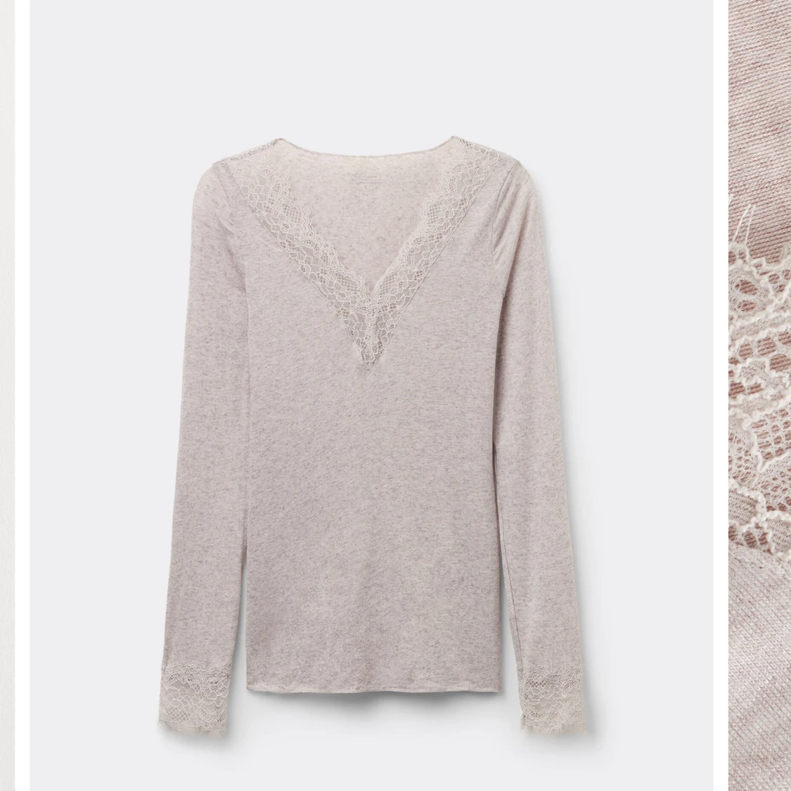 Beige långärmad topp med spets