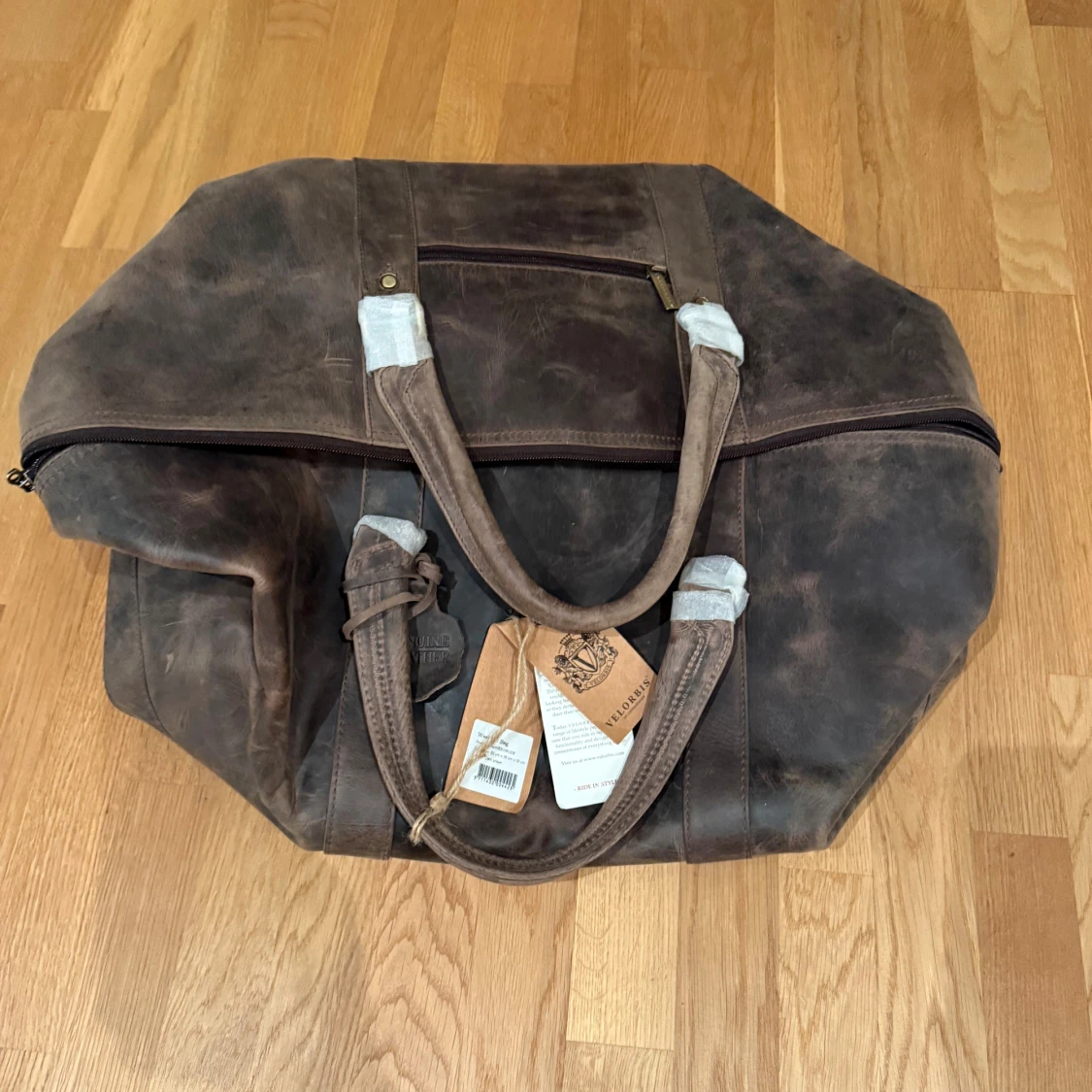 Brun weekendbag i skinn från Velorbis - 3