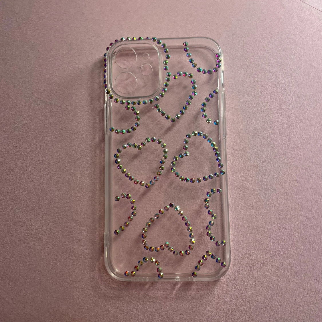 iPhone 12 mini Skal med hjärtformade strasstenar - 2