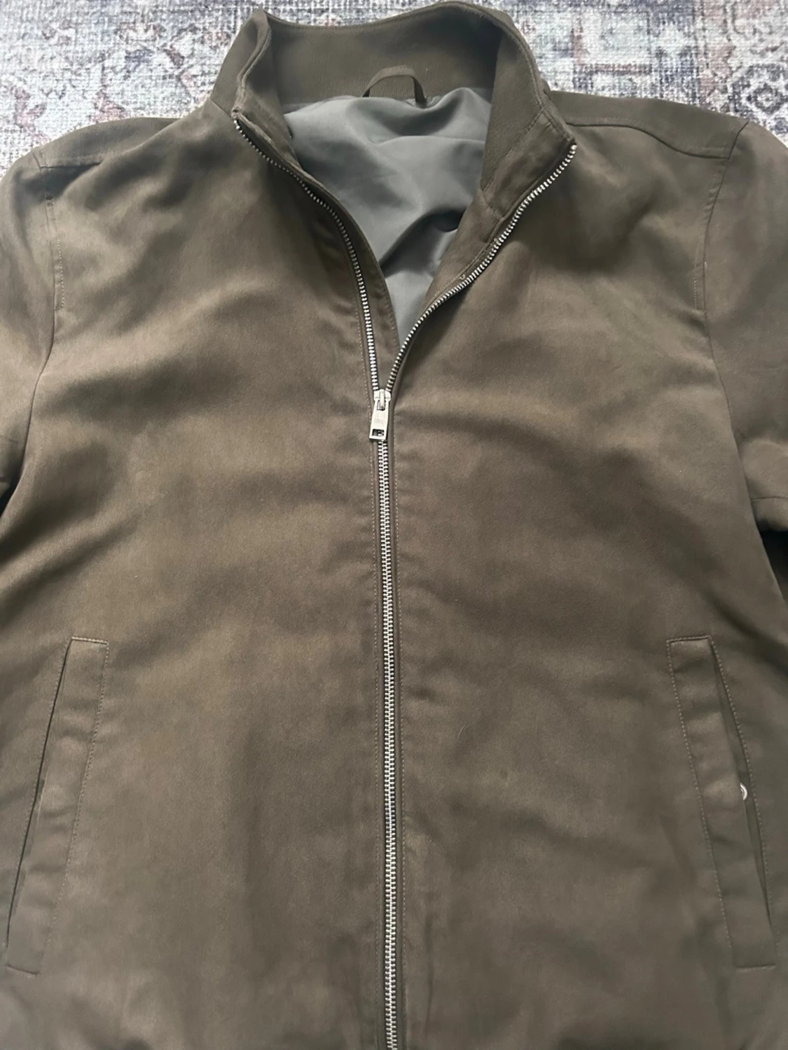 Olivgrön mocka jacka  - 1