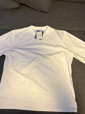 Vit t-shirt från Arte med tryck - Vit t-shirt från Arte med blått grafiskt tryck på ryggen och klassisk passform. T-shirten har rund halsringning och är tillverkad i mjuk bomull. Perfekt för dig som gillar stilrena plagg med en twist. Pris kan diskuteras