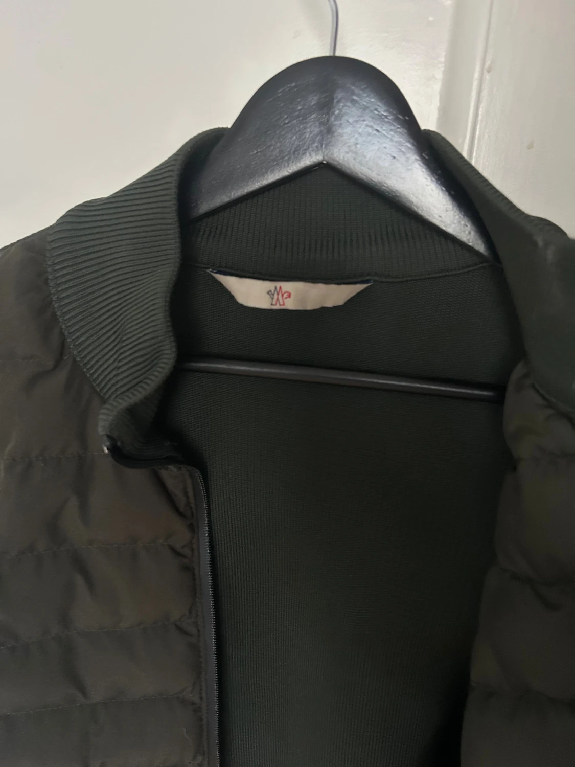 Mörkgrön quiltad Cardigan Moncler - 1