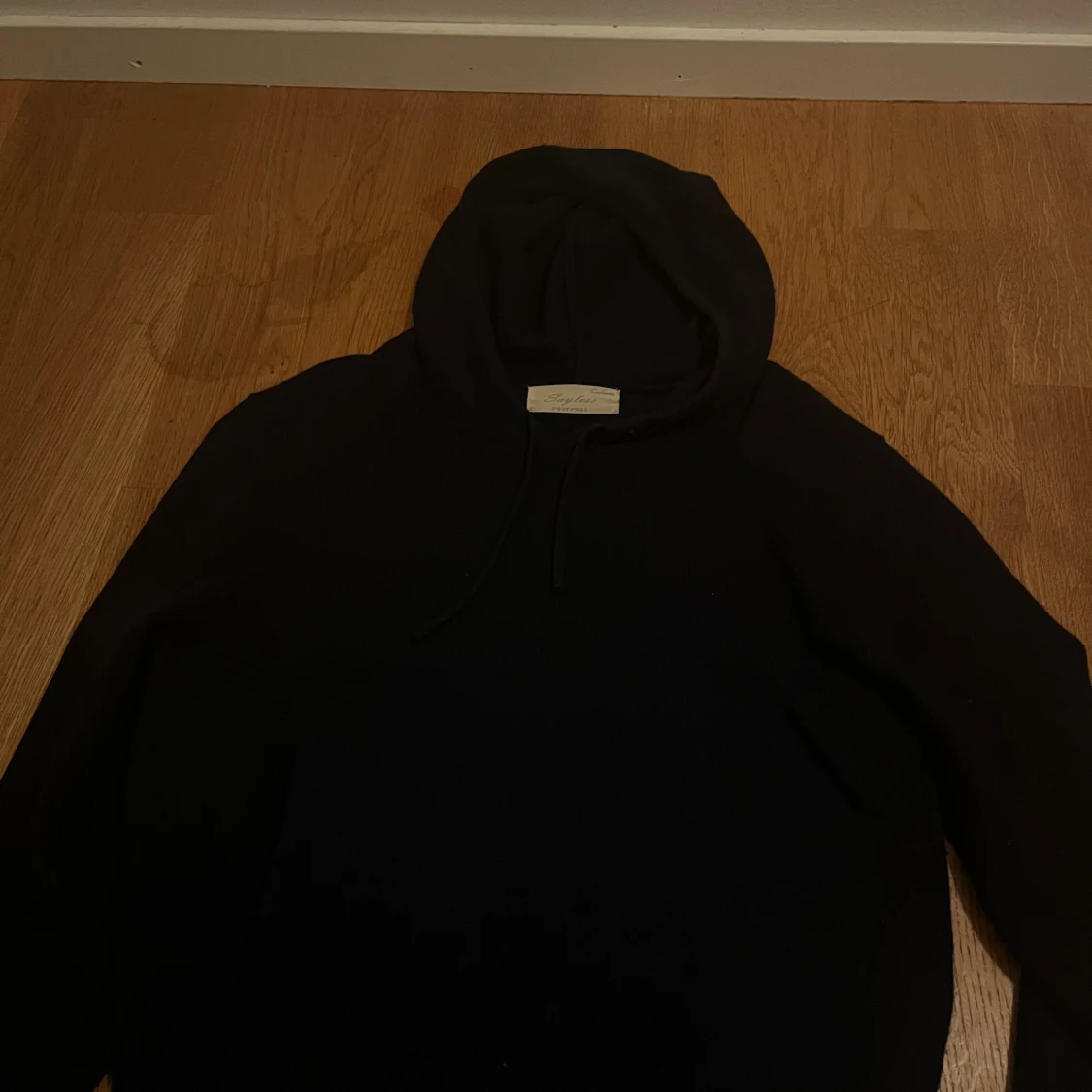 Mörk blå 100% cashmir hoodie - 2