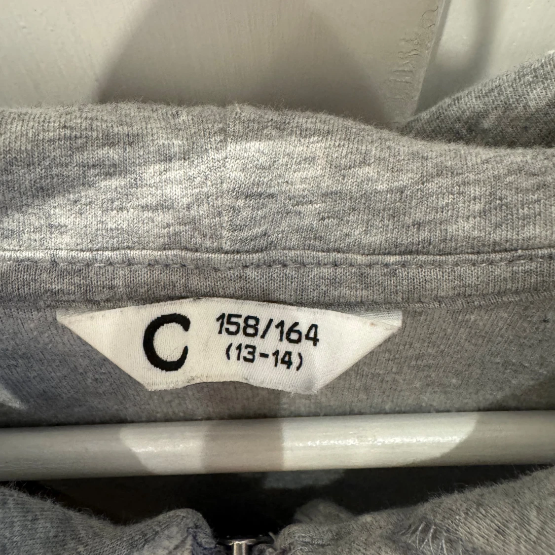 Grå hoodie med dragkedja, stl 158/164 - 1